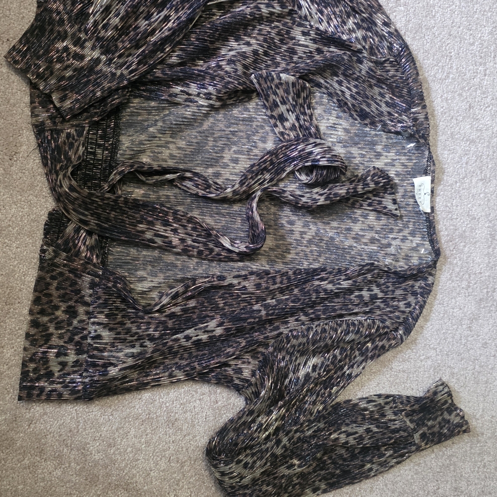 Ember Animal Print Sheer Crop Cardigan